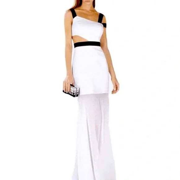 BCBG White and Black Floor Length Dress - Picture 1 of 4